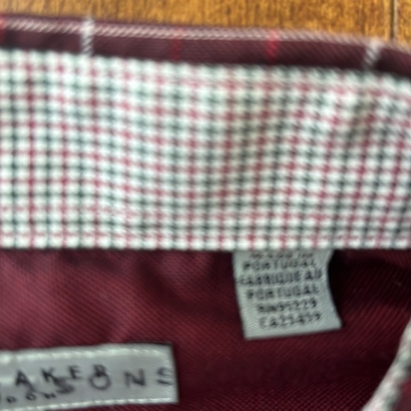 Ted Baker Button Down Shirt Elbows Patch Burgundy Plaid - Picture 8 of 13